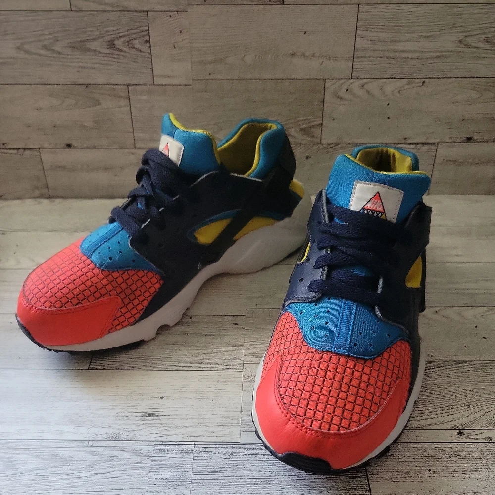 Huarache Run‎ GS 6.5Y Kids Shoes Sneakers BQ7096-600 Crimison/Obsidian